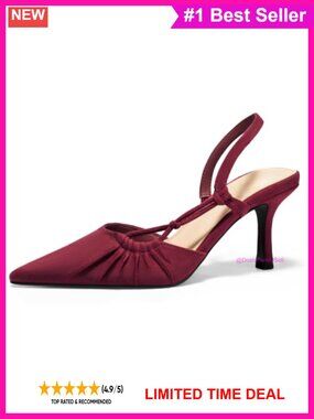Slingback Kitten Heel Closed Pointed Toe D'Orsay Pumps Faux Suede
